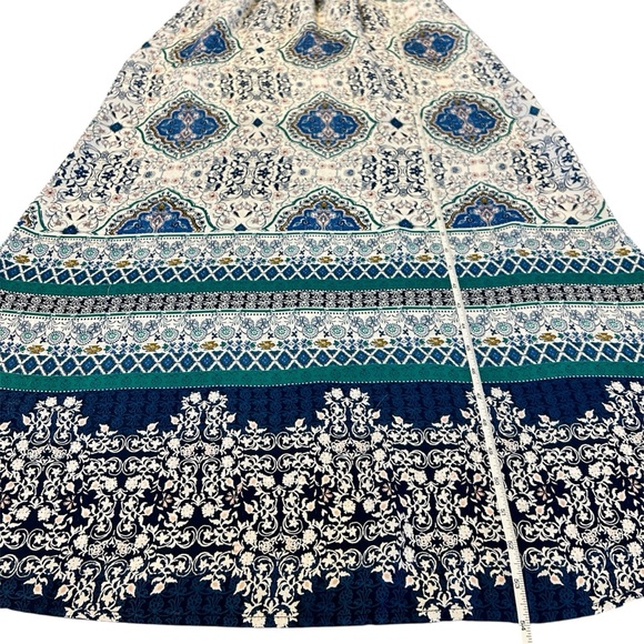 Skies Are Blue Boho Maxi Dress, Lined White Empire Waist Floral Dress, Small - Picture 9 of 9